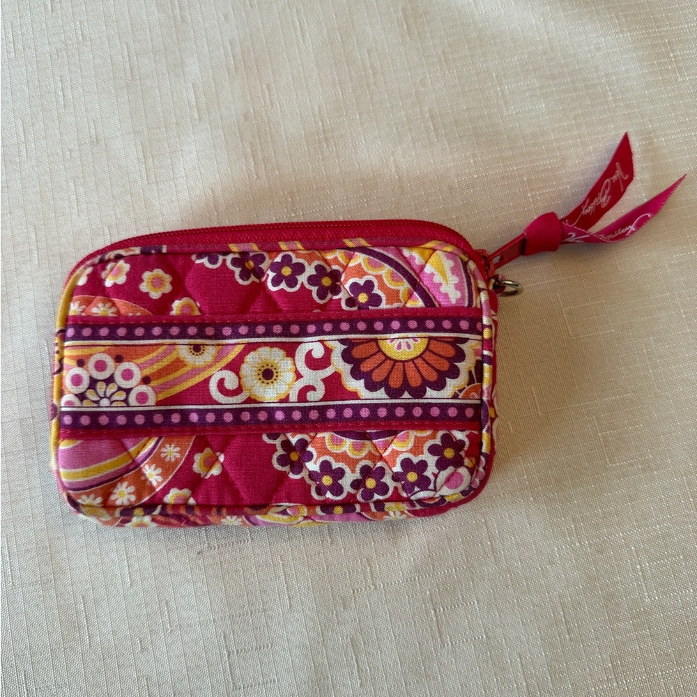 Vera Bradley Pink and Yellow Floral Cosmetic Case